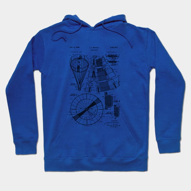 Parachuting Skydiver Patent Print Hoodie by MadebyDesign